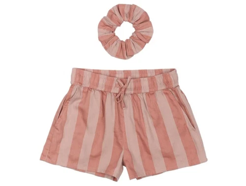 Rosastribet shorts og scrunchie fra The New TN6304 old rose striped